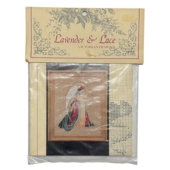 NOS Lavender & Lace Cross Stitch Pattern "Guardian Angel" L&L 18 (c 1992) - Picture 1 of 3